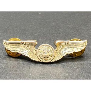 WWII Vtg Military Air Force Army Wings Pin Eagle Crest E Pluribus Unum Enlisted